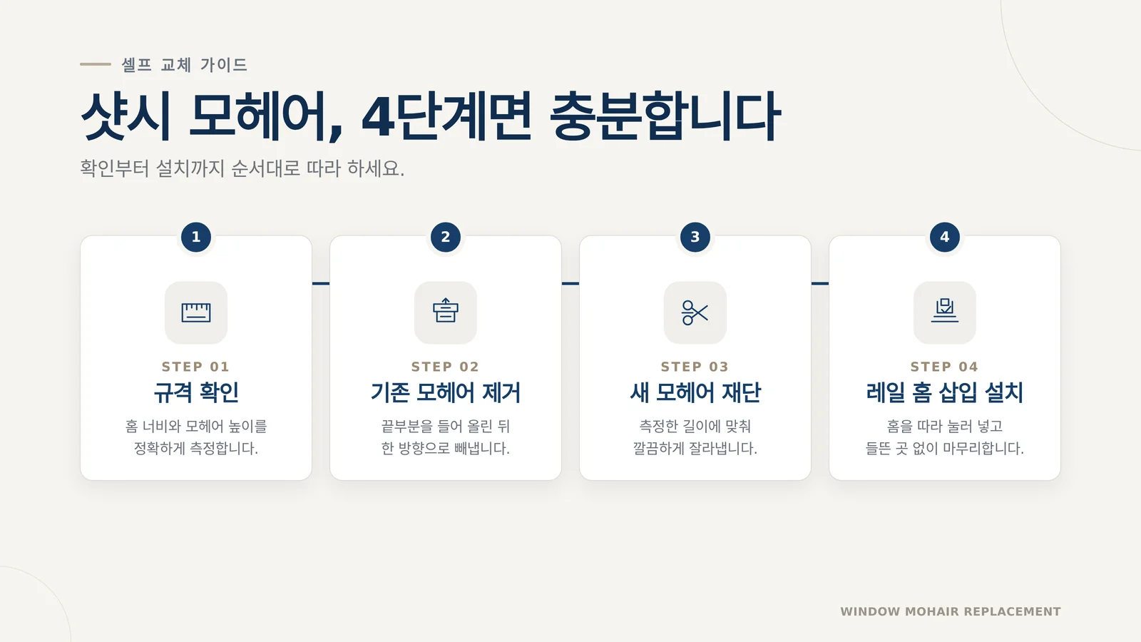 샷시 모헤어 셀프 교체 단계별 절차 안내
